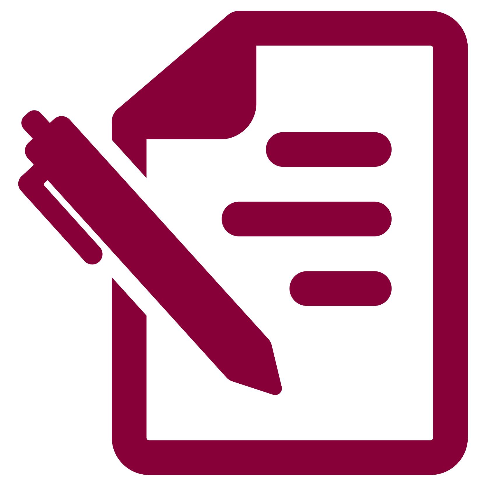 Icon of pen and paper